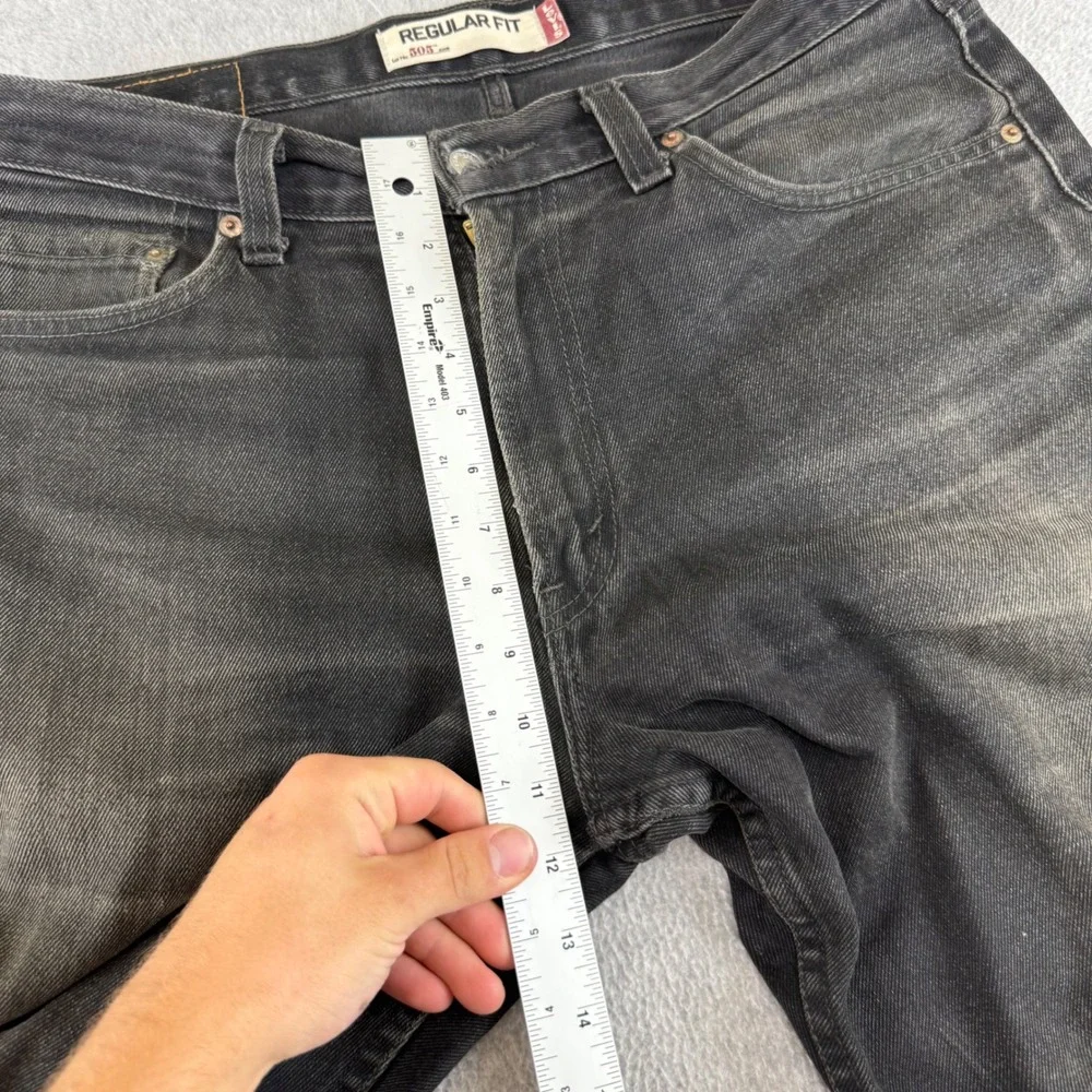 Vintage y2k Levi's 505 Regular Fit Jeans Mens 35x32 Black Faded Straight Denim